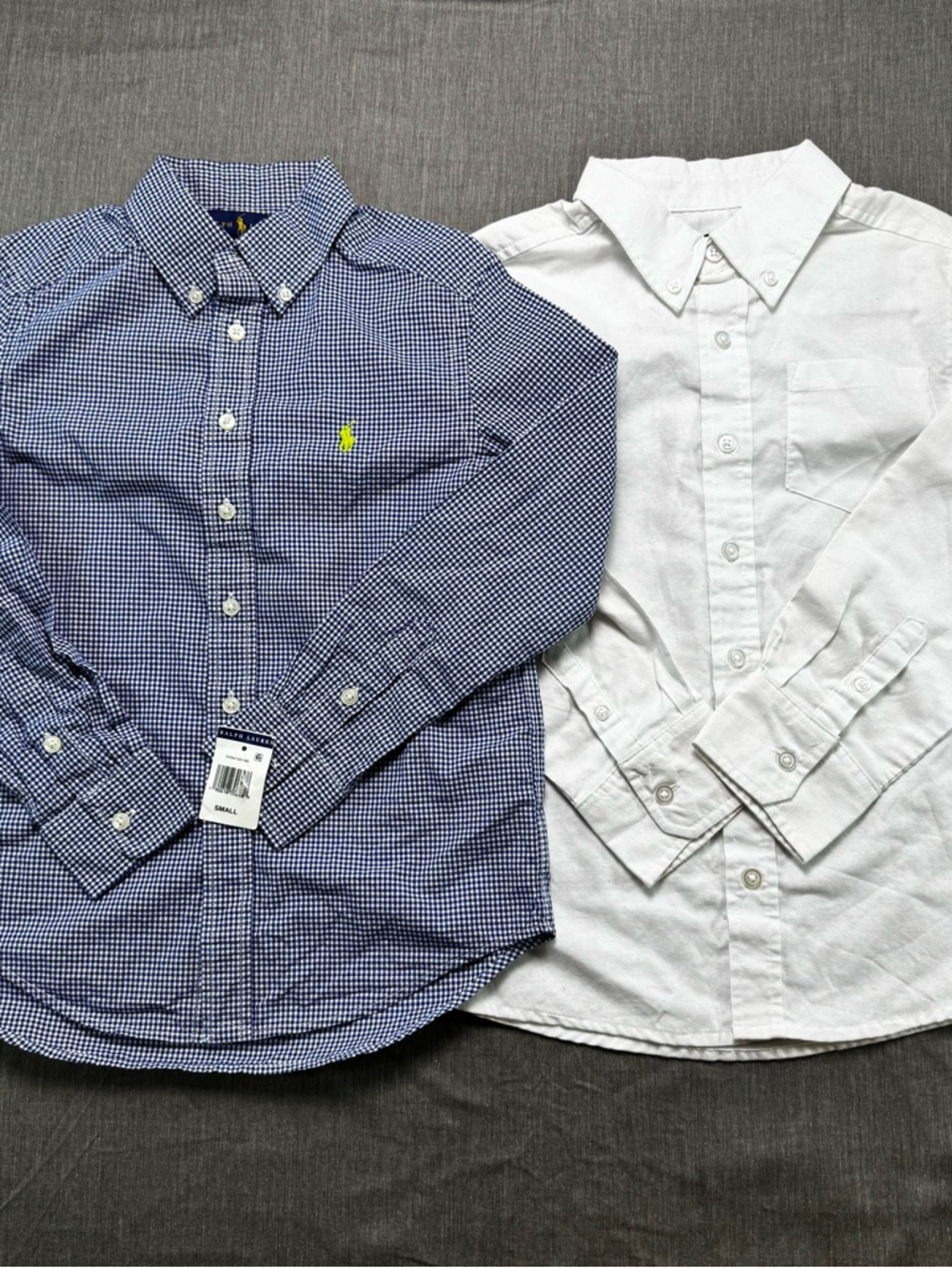 NEW Ralph Lauren / George Boys Long Sleeve Button Up Dress Shirt Navy White 8